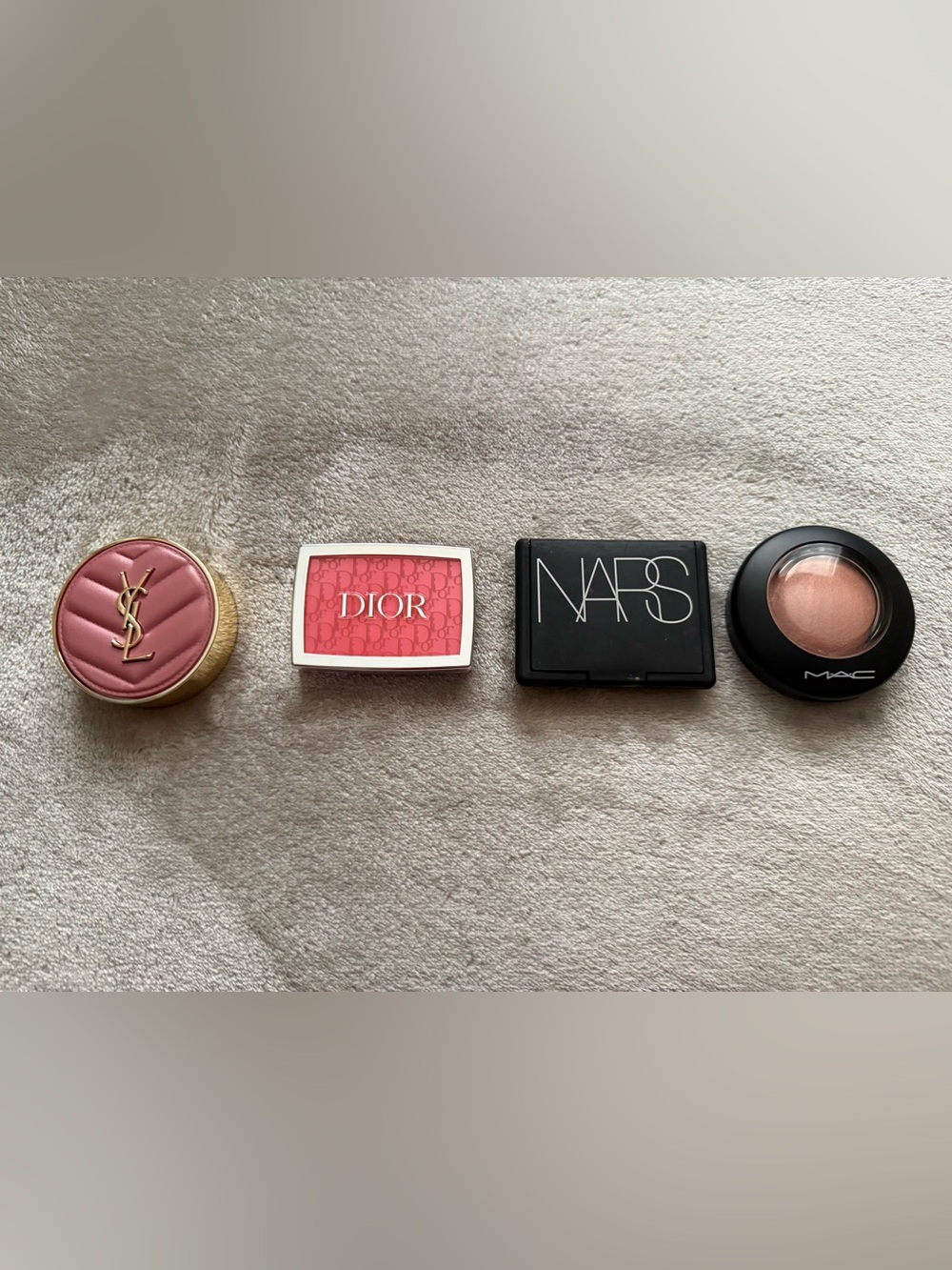 Set of 4 blushes, YSL, DIOR, NARS, MAC
